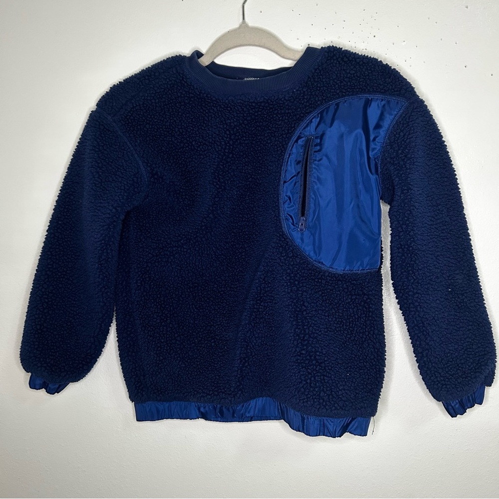 Hanna Anderson fleece Sherpa pocket detail crew neck